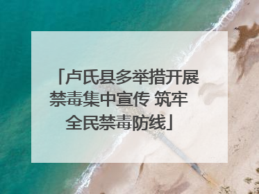卢氏县多举措开展禁毒集中宣传 筑牢全民禁毒防线