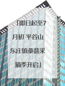 即日起至7月初 平谷山东庄镇桑葚采摘季开启
