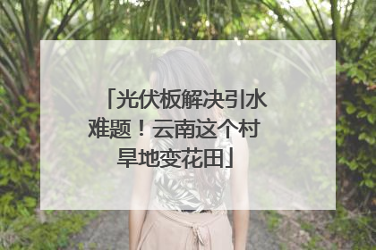 光伏板解决引水难题！云南这个村旱地变花田