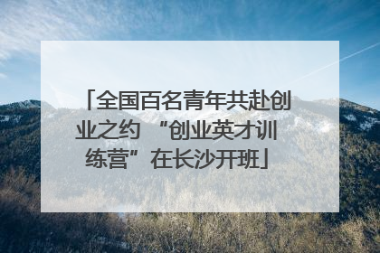 全国百名青年共赴创业之约 “创业英才训练营”在长沙开班