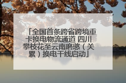 全国首条跨省跨境重卡换电物流通道 四川攀枝花至云南磨憨（关累）换电干线启动