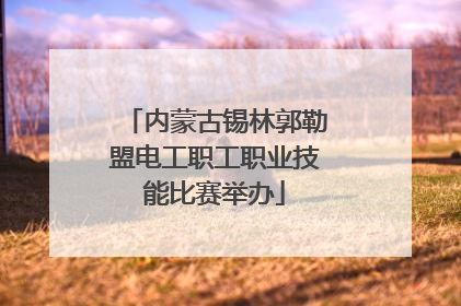 内蒙古锡林郭勒盟电工职工职业技能比赛举办