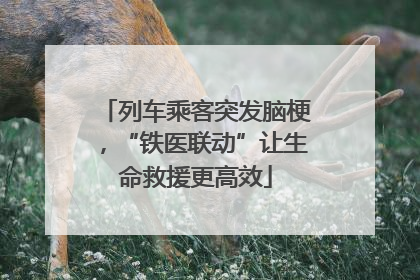 列车乘客突发脑梗，“铁医联动”让生命救援更高效