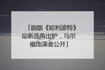 剧版《哈利波特》最新选角出炉，马尔福饰演者公开