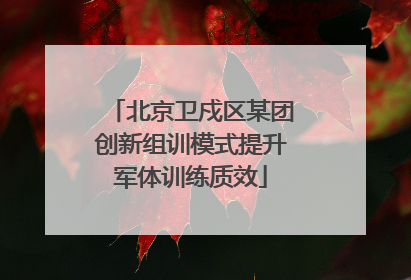 北京卫戍区某团创新组训模式提升军体训练质效