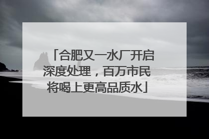 合肥又一水厂开启深度处理，百万市民将喝上更高品质水