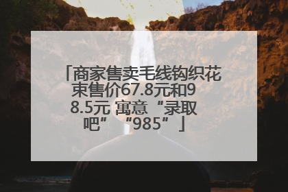 商家售卖毛线钩织花束售价67.8元和98.5元 寓意“录取吧”“985”
