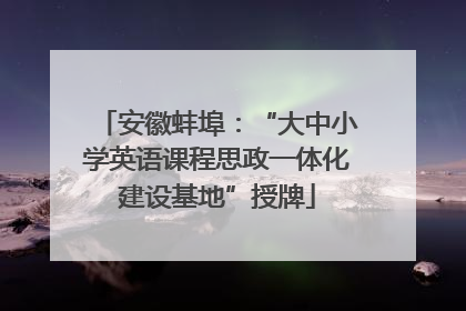 安徽蚌埠：“大中小学英语课程思政一体化建设基地”授牌