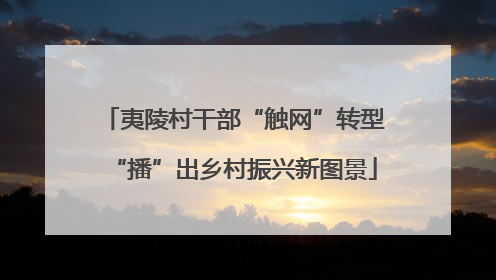 夷陵村干部“触网”转型“播”出乡村振兴新图景