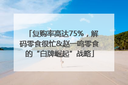 复购率高达75%，解码零食很忙&赵一鸣零食的“白牌崛起”战略