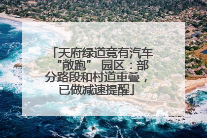 天府绿道竟有汽车“敞跑” 园区：部分路段和村道重叠，已做减速提醒