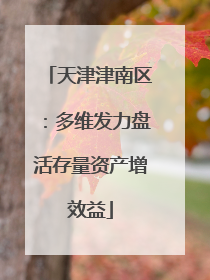 天津津南区：多维发力盘活存量资产增效益