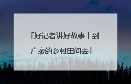 好记者讲好故事丨到广袤的乡村田间去