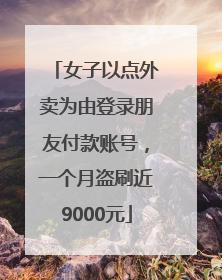女子以点外卖为由登录朋友付款账号，一个月盗刷近9000元