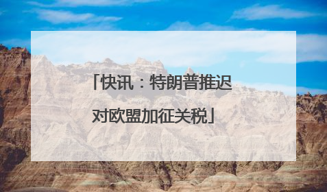 快讯：特朗普推迟对欧盟加征关税