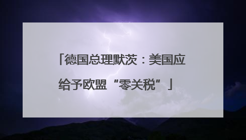 德国总理默茨：美国应给予欧盟“零关税”