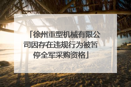 徐州重型机械有限公司因存在违规行为被暂停全军采购资格