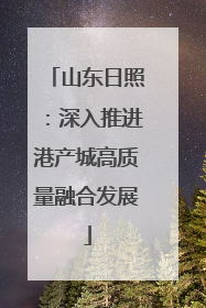 山东日照：深入推进港产城高质量融合发展