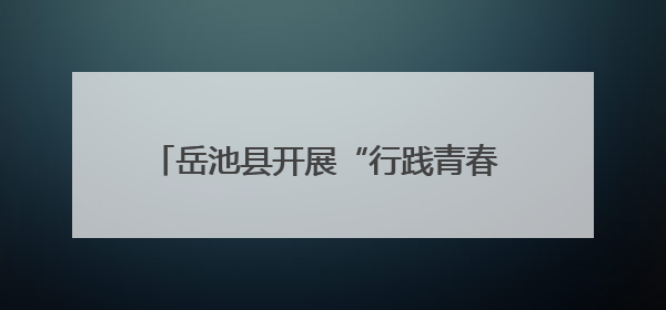 岳池县开展“行践青春 童心同行”青年志愿活动