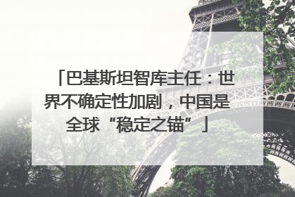 巴基斯坦智库主任：世界不确定性加剧，中国是全球“稳定之锚”