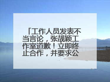 工作人员发表不当言论，张靓颖工作室道歉！立即终止合作，并要求公司严肃处理