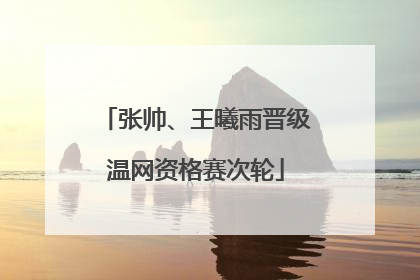 张帅、王曦雨晋级温网资格赛次轮