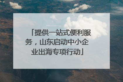 提供一站式便利服务，山东启动中小企业出海专项行动