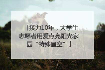 接力10年，大学生志愿者用爱点亮阳光家园“特殊星空”