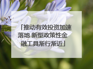 推动有效投资加速落地 新型政策性金融工具渐行渐近