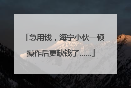 急用钱，海宁小伙一顿操作后更缺钱了……
