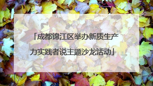 成都锦江区举办新质生产力实践者说主题沙龙活动