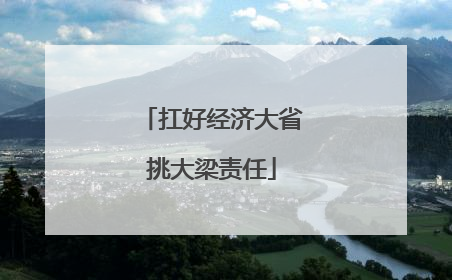 扛好经济大省挑大梁责任