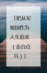 把从军报国作为人生追求（金台点兵）