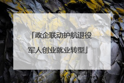 政企联动护航退役军人创业就业转型