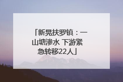 新晃扶罗镇：一山塘渗水 下游紧急转移22人