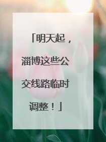 明天起，淄博这些公交线路临时调整！