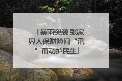 暴雨突袭 张家界人保财险闻“汛”而动护民生
