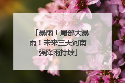 暴雨！局部大暴雨！未来三天河南强降雨持续