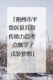 朔州市平鲁区征兵宣传助力高考 点燃学子戎装梦想