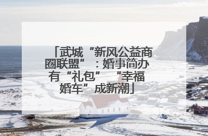 武城“新风公益商圈联盟”：婚事简办有“礼包” “幸福婚车”成新潮