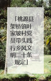 桃源县架桥镇叶家坡村党员带头践行乡风文明二十条规定