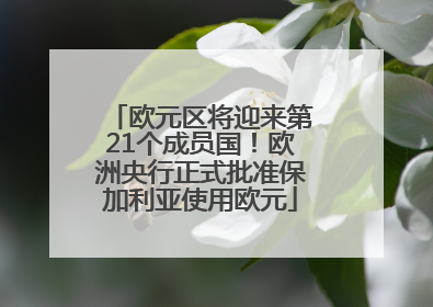 欧元区将迎来第21个成员国！欧洲央行正式批准保加利亚使用欧元