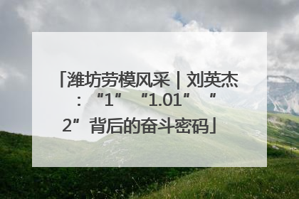 潍坊劳模风采｜刘英杰：“1”“1.01”“2”背后的奋斗密码