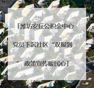 潍坊安丘公积金中心党员下沉社区“双报到” 政策宣传暖民心