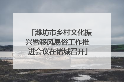 潍坊市乡村文化振兴暨移风易俗工作推进会议在诸城召开