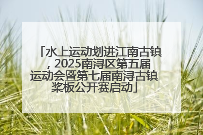 水上运动划进江南古镇，2025南浔区第五届运动会暨第七届南浔古镇桨板公开赛启动
