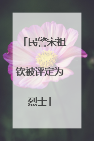 民警宋祖钦被评定为烈士