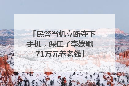 民警当机立断夺下手机，保住了李娭毑71万元养老钱