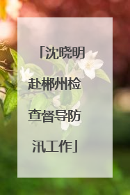 沈晓明赴郴州检查督导防汛工作