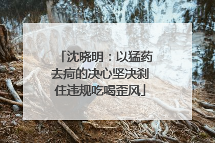 沈晓明：以猛药去疴的决心坚决刹住违规吃喝歪风